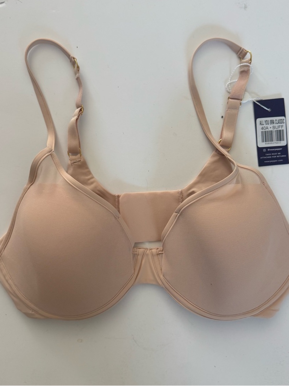 Pepper Classic All You Mesh Underwire Bra Buff Size 40A NWT